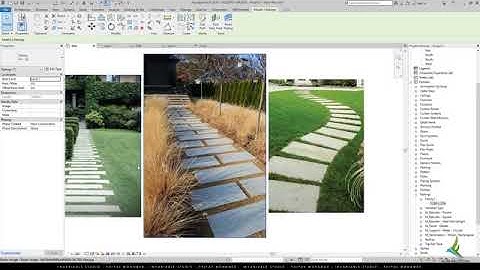 Customize Landscape walkway or Pavers Using Railing Tool in Revit