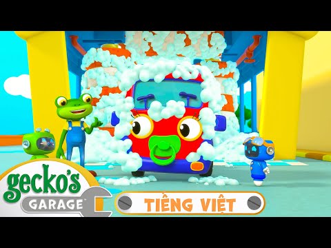 Rửa Xe Kỳ Lạ | Xe TảI Dành Cho Trẻ Em | Gecko’s Garage Tiếng Việt