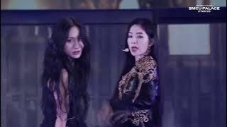 Irene and Seulgi performing 'Monster' at SMTOWN concert #redvelevet #irene #seulgi #performance