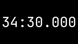Countdown timer 34 minutes, 30 seconds [34:30.000] - White on black with milliseconds