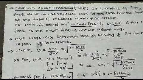 Maximum Usable Frequency (MUF)