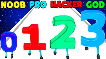 Level Number Run in NOOB vs PRO vs HACKER vs GOD