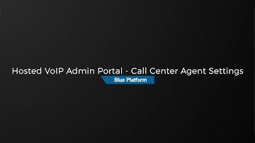 Hosted VoIP Admin Portal - Call Center Agent Settings