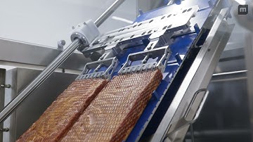 MULTIVAC High-Output Slicing Solution for Bacon - Shingled Portions