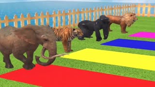 4 Paint Animals Transformation Fountain Elephant Tigger Gorilla Lion Animals Games Chik Chak Tv