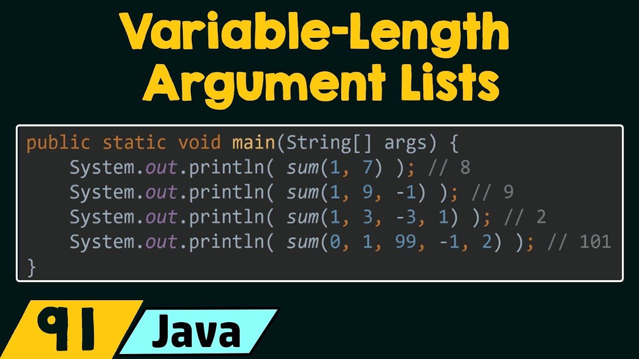 Variable-Length Argument Lists In Java