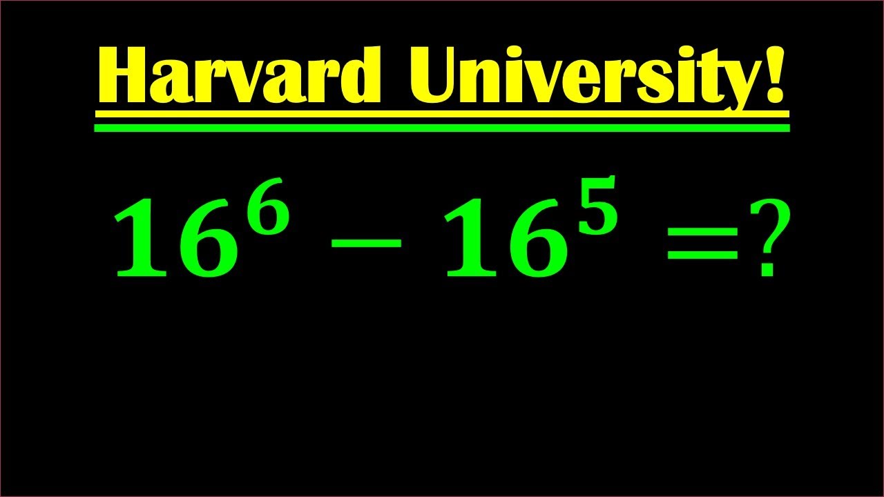 Solving a 'Harvard' University entrance exam - YouTube