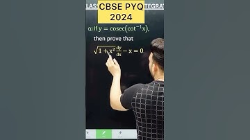 Q) If y=cosec(cot^(−1) x), then prove that √(1+x^2 )  dy/dx−x=0. #cbse2026 #maths #class12math #cbse