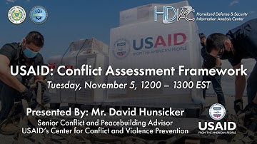 HDIAC Webinars - USAID: Conflict Assessment Framework