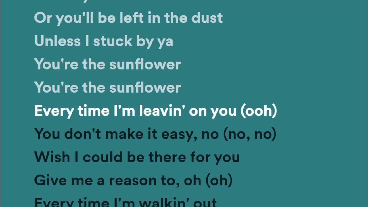 Post Malone, Swae Lee Sunflower (Lyrics) YouTube