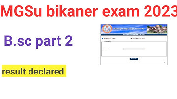 MGSu bikaner exam 2023 b.sc part 2 result declared