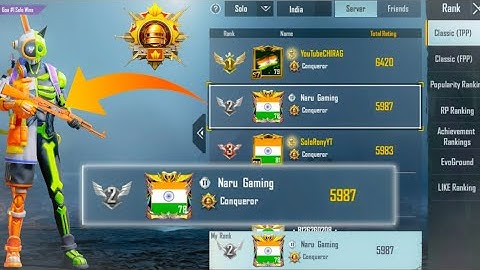 🔥Rank 2 In  Leaderboard Solo Conqueror Rank Push In BGMI C3S7#NaruGaming