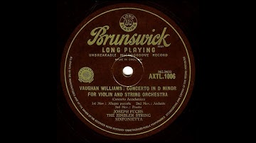 Vaughan Williams: Concerto Accademico in D minor for Violin and String Orchestra - Fuchs