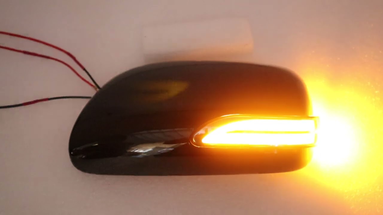 LED Sequential Turning Mirror Turn Light+Black Cover Fit Corolla Altis 2009~2013