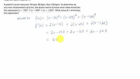 Applied Optimization 3: Minimize a formula for pulse -- sum of square error