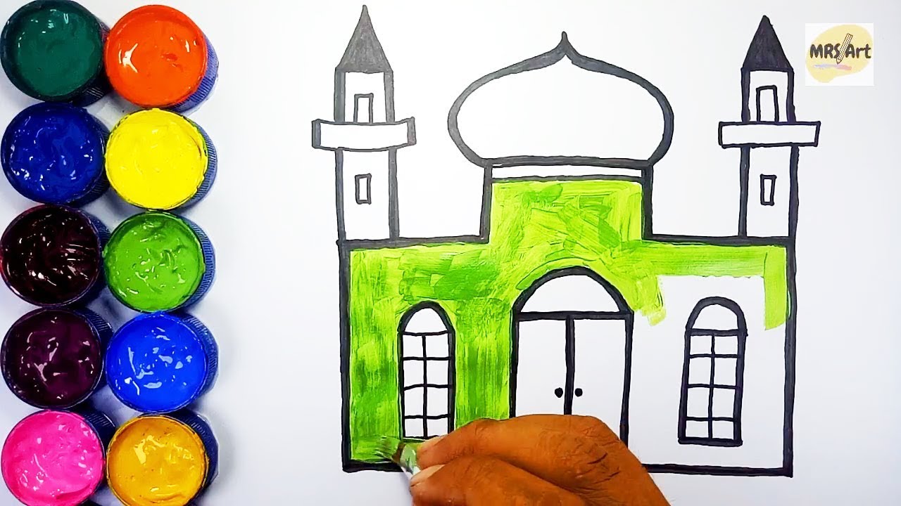  Belajar  Menggambar  dan Mewarnai Mainan Masjid untuk  Anak  