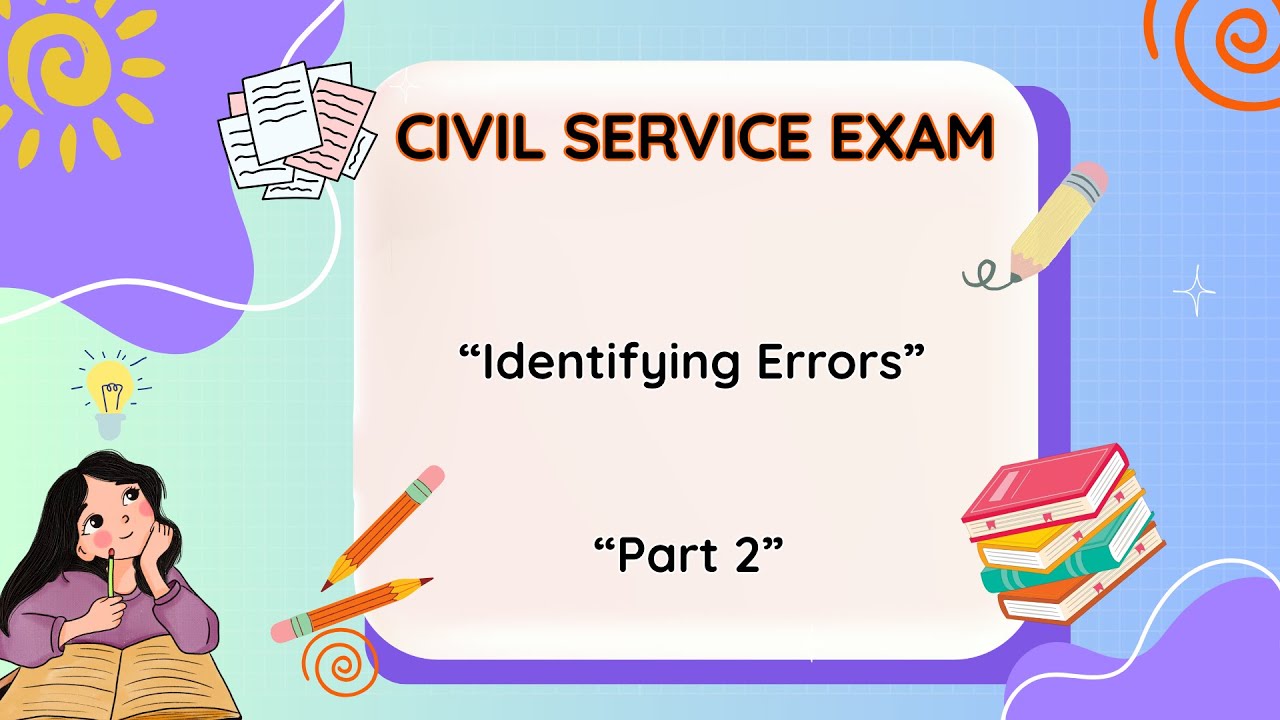 Cse reviewer identifying errors part 2 cse civilserviceexam youtube