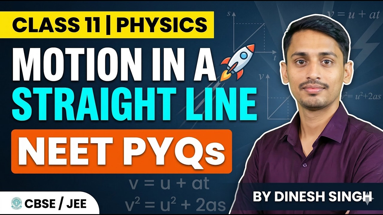 🚀 Motion in a Straight Line NEET PYQs | Class 11 Physics (CBSE/JEE) by Dinesh Singh