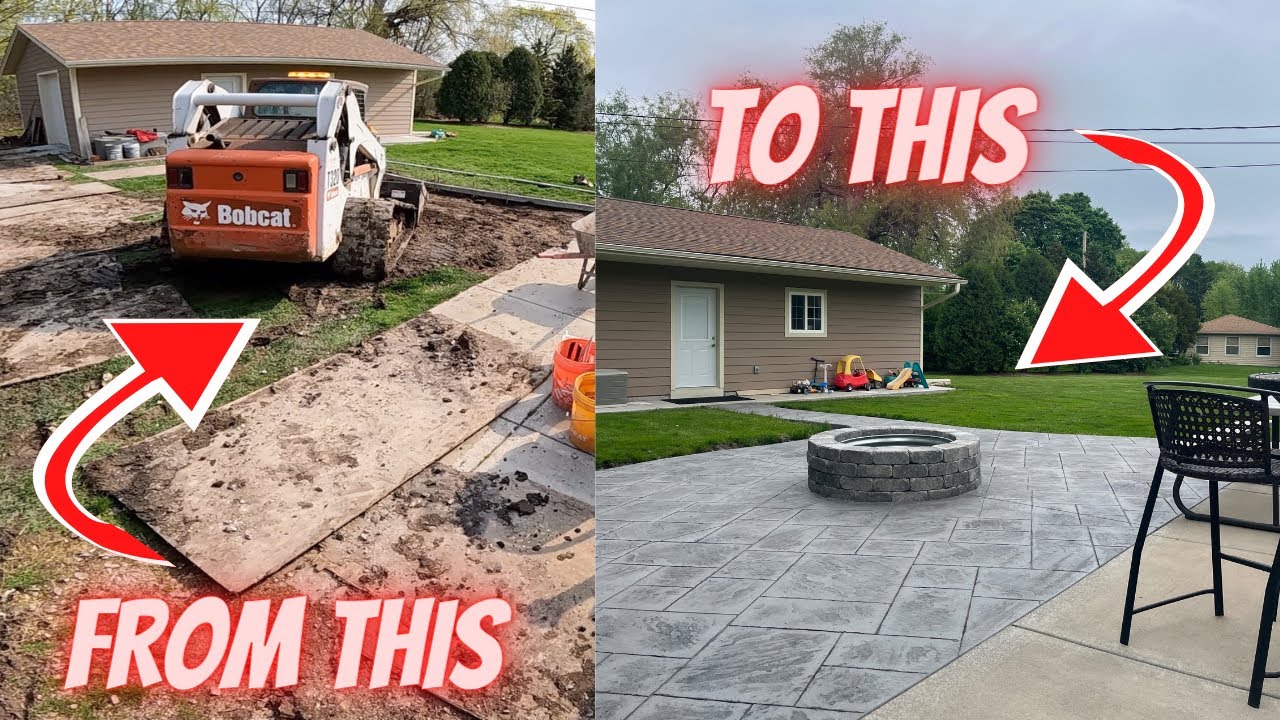 From a MUDDY mess to beautiful stamped concrete!