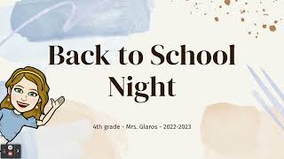 Back to School Night Presentation 22/23