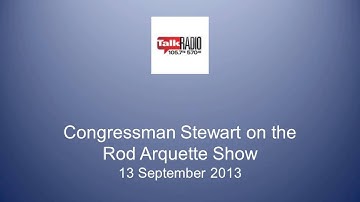 Rep. Chris Stewart discuss the Syria Situation on the Rod Arquette Show