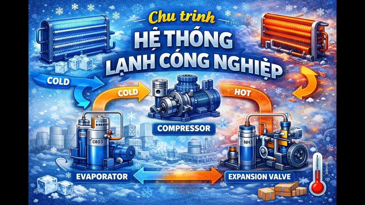 Chu trình hệ thống lạnh và các hệ máy nén Mycom hiện đại