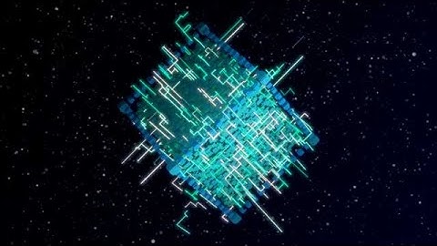 Emergence Sci Fi cube with neon glowing elements stock footage | stock video | Cinefootage