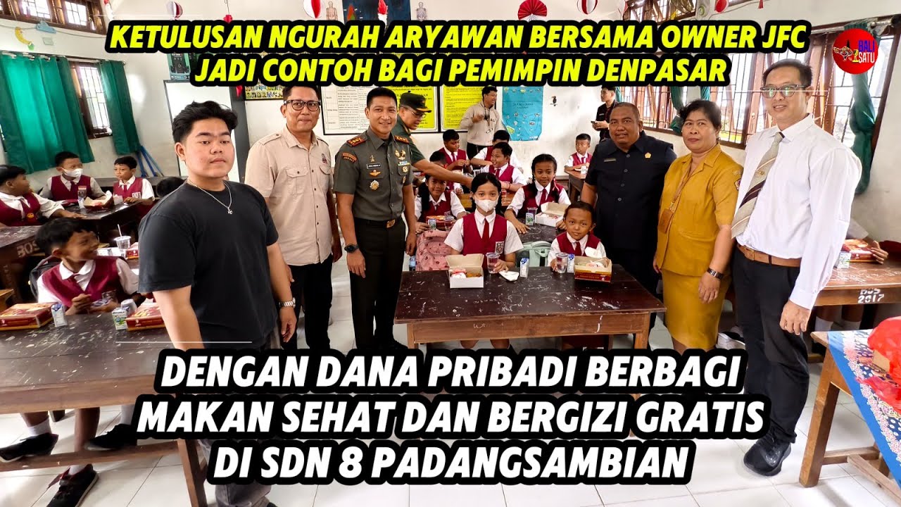 PATUT DICONTOH KETULUSAN NGURAH ARYAWAN BERBAGI MAKAN SEHAT & BERGIZI GRATIS DI SDN 8 PADANGSAMBIAN
