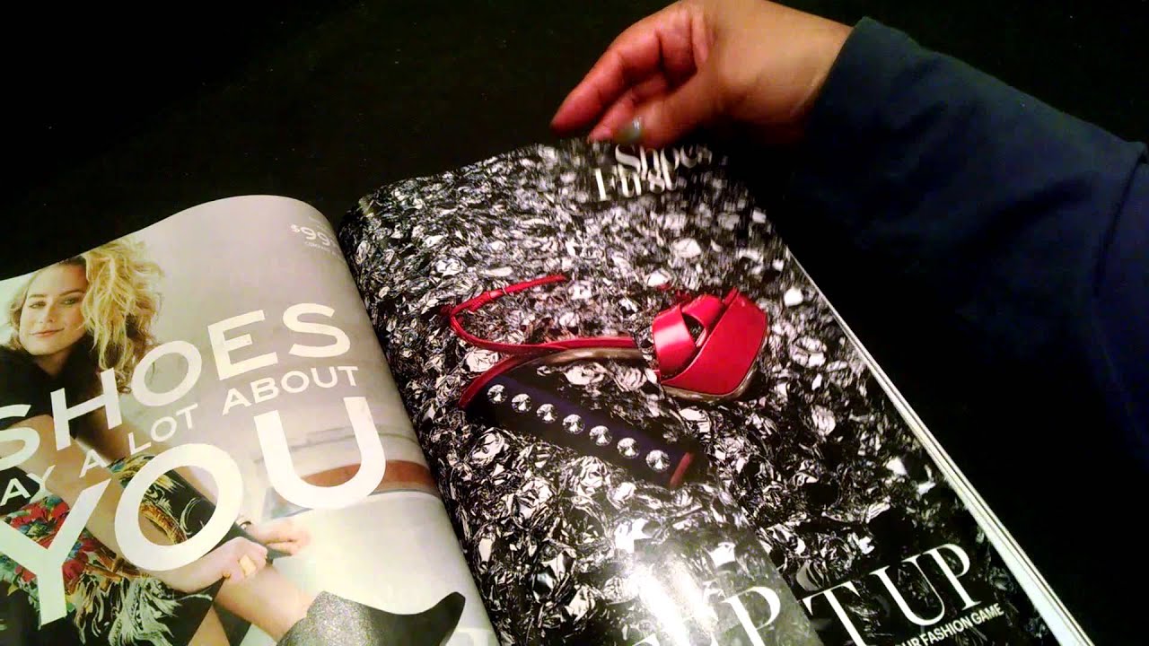 ASMR Marie Claire and Allure magazine flips (whispering and gum chewing)