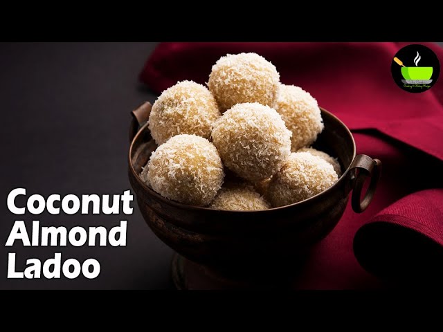 Coconut Almond Ladoo | Coconut Almond Balls | How to make badam ladoo recipe | Badam Ke Laddu| Ladoo | She Cooks