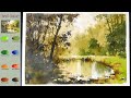 Without Sketch Landscape Watercolor - Forest Scenery (color name view, watercolor material)NAMIL ART