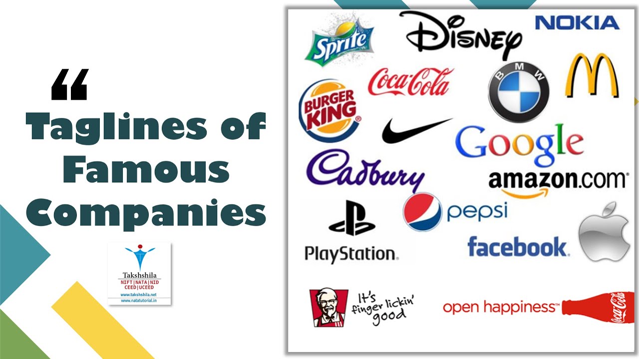 Tagline of Famous Companies/Brands - General Awareness - YouTube