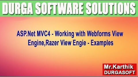 ASP Net MVC4 -  Working with Webforms View Engine,Razer View Engie   Examples