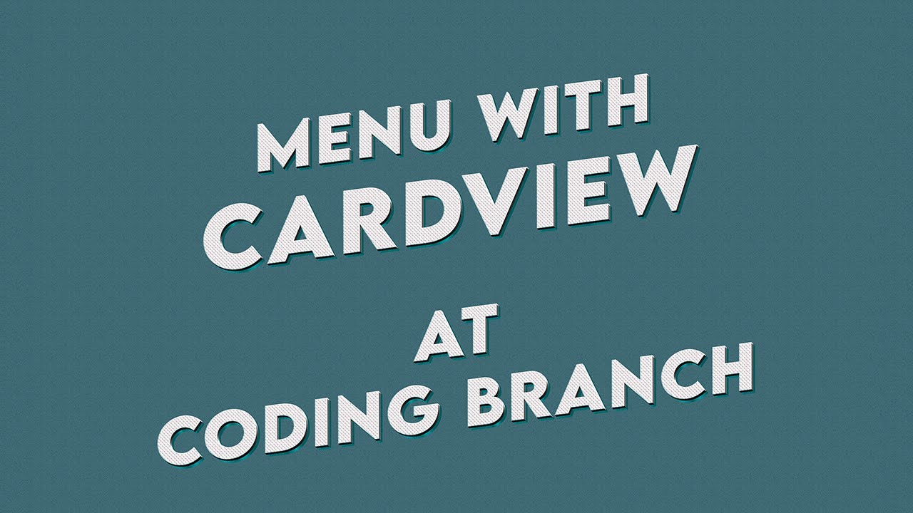 How to Create a App Menu Using CardView & TextView | Android UI ...