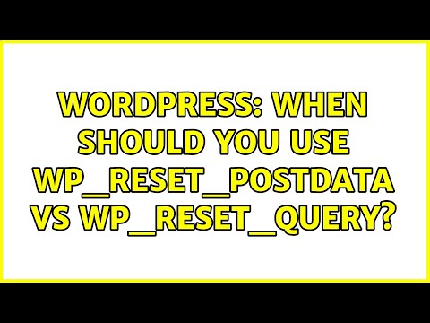 Wordpress: When should you use wp_reset_postdata vs wp_reset_query?