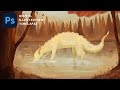 Dragon Lake Illustration Process ↟ Photoshop Time-lapse