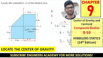 9-59 Centroid of Composite bodies or Shapes | Chapter 9 ( Hibbeler Statics 14th) Engineers Academy