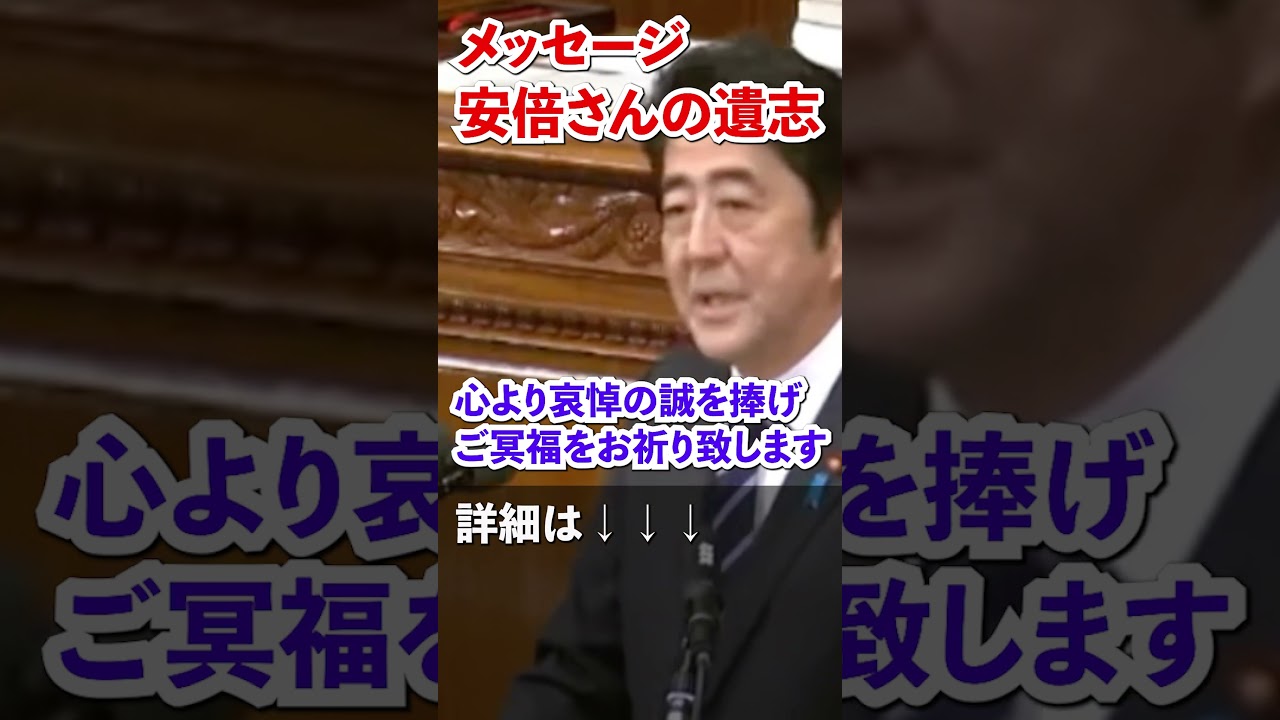 メッセージ 安倍さんの遺志・凶弾から4年…夢を終わらせるな！【龍之介channel】