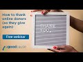 How to thank online donors (so they give again)