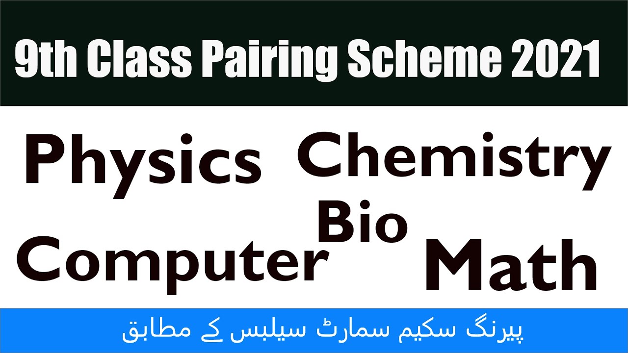 9th Class Pairing Scheme 2021 | According to smart syllabus