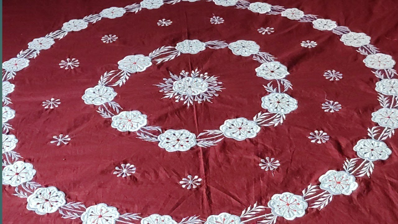 New Beautiful Flowers Embroidery on bed sheet Aplic work designs embroidery designs YouTube