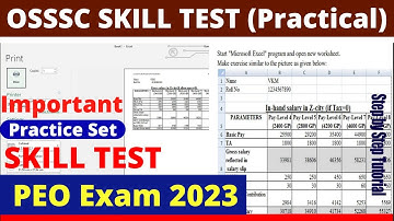 skill test for PEO OSSSC previous year computer practical question for RI Junior assistant Exam 2023