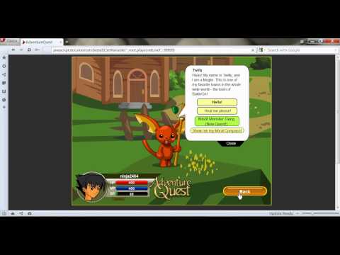 Adventure quest URL cheats (level and monster)
