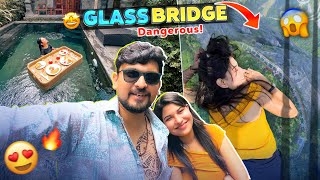 Glass bridge in Bali 🥵 most Dangerous | Honey Moon ❤️ Trip ep-3 |