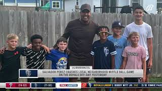 Salvador Perez crashes local neighborhood Wiffle Ball game