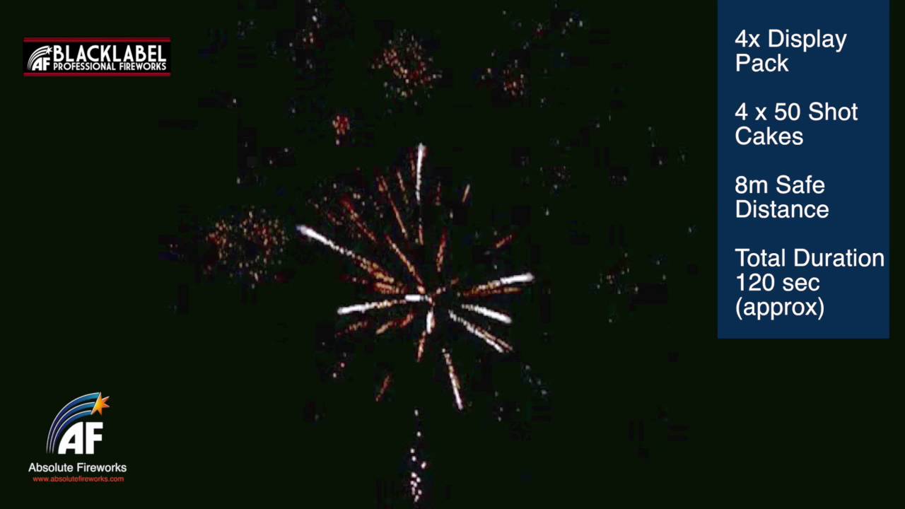 Firework Crazy - Black Label 4 x 50 shot (200) by Absolute Fireworks ...