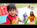 Superhero Ryan Pretend Play with Playhouse Adventure 1 hr kids video!!