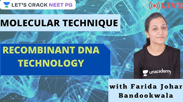 Molecular Technique - Recombinant DNA | NEET PG 2021 |  Farida Johar Bandookwala