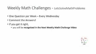 Weekly Math Challenge 9 (September 13, 2017)