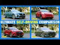Almost selfdriving car comparison test tesla vs bmw vs ford vs gm  handsfree driving test